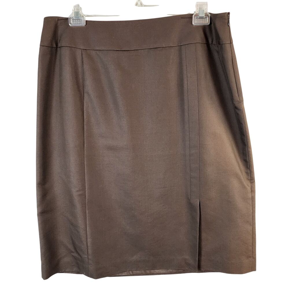 Kate Hill Straight Skirt Women’s Size 16 Brown Cotton/Silk